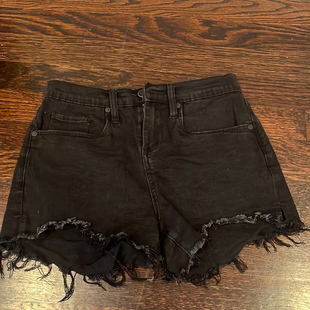 Black jean shorts
